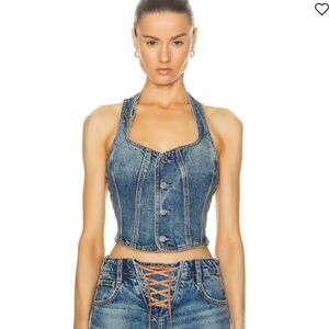 NWT GRLFRND Phoebe Laced Halter Top in Nashville | Small